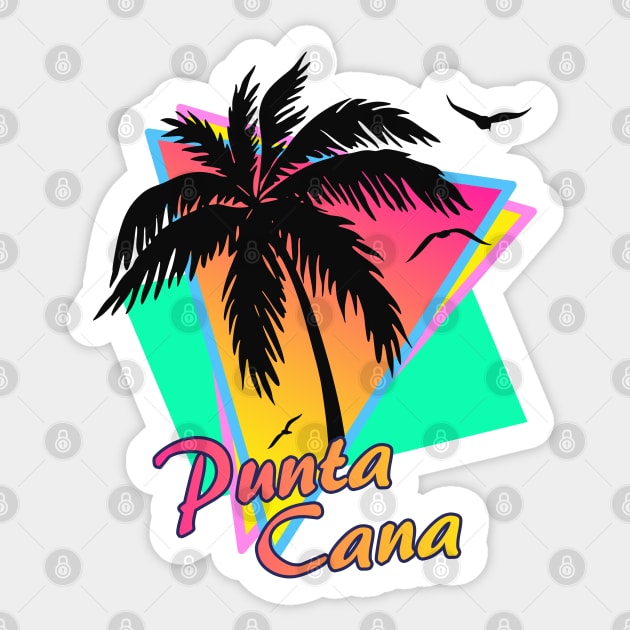 Punta Cana Cool 80s Sunset Sticker by Nerd_art